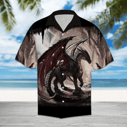 Dragon In Mysterious Cave Pattern Hawaiian Shirt,Hawaiian Shirt Gift, Christmas Gift