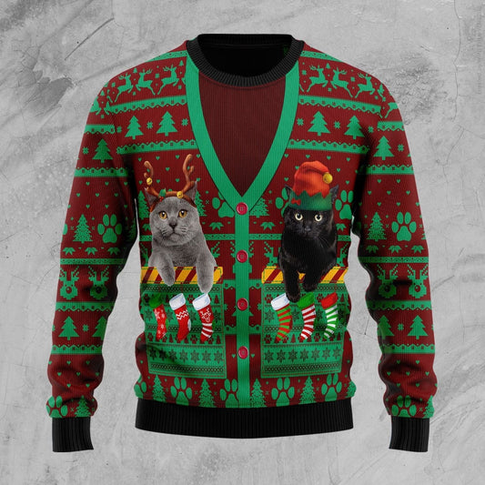 Cat Pocket Xmas Ugly Christmas Sweater, Christmas Ugly Sweater,Christmas Gift,Gift Christmas 2022