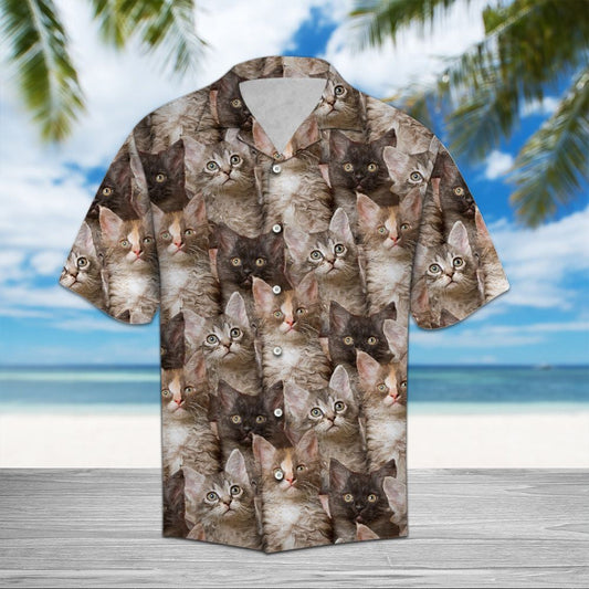 Awesome Laperm Cat Face Gift For Cat Lovers Hawaiian Shirt, Hawaiian Shirt Gift, Christmas Gift