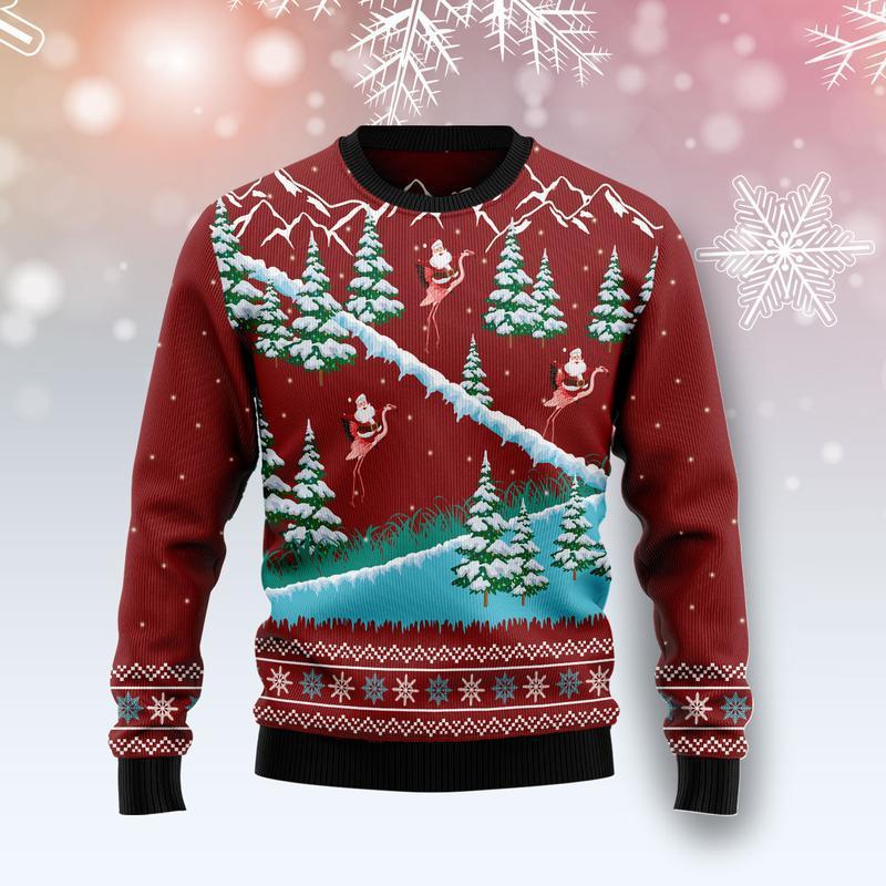 Beautiful Flamingo Xmas Ugly Christmas Sweater, Christmas Gift, Gift Christmas 2024