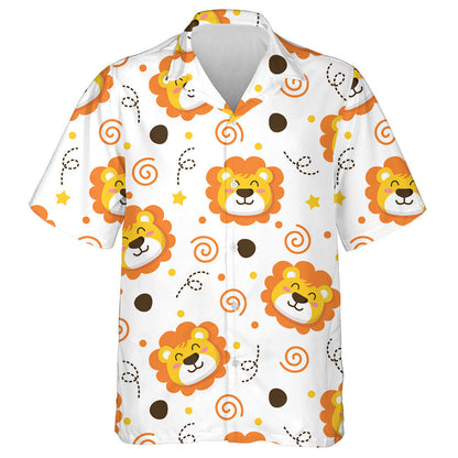 Little Funny Lion With Stars And Polka Dot Hawaiian Shirt, Hawaiian Shirt Gift, Christmas Gift