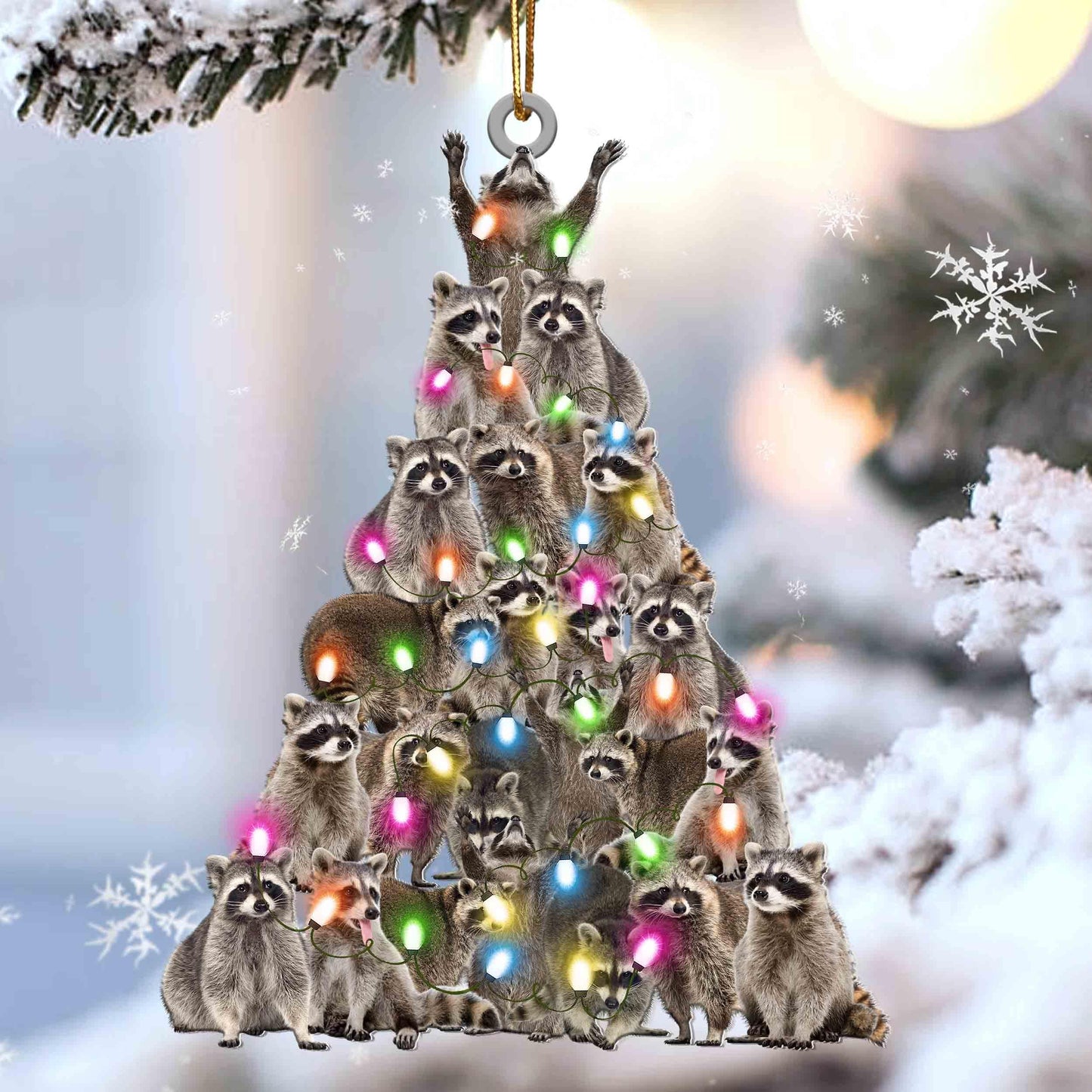 Raccoon Lovely Tree Gift For Animal Lover Gift For Raccoon Lover Ornament,Christmas Gift,Christmas Decoration