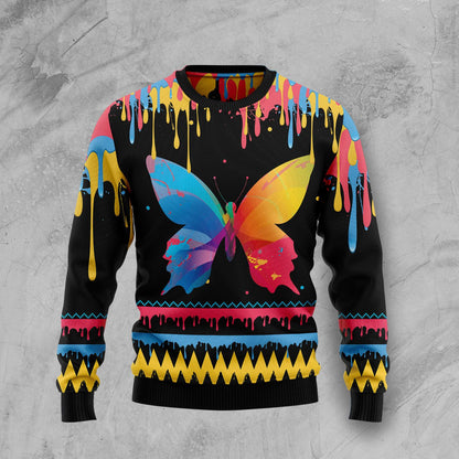 Butterfly Colorful Beauty Ugly Christmas Sweater, Christmas Ugly Sweater,Christmas Gift,Gift Christmas 2022