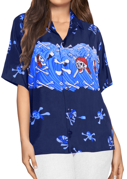 Pirate Skull With Red Hat And Crossbones Hawaiian Shirt,Hawaiian Shirt Gift, Christmas Gift