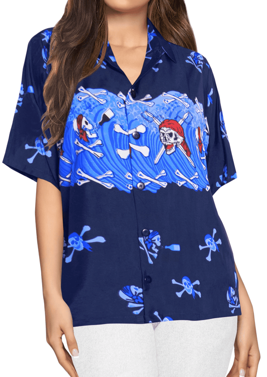 Pirate Skull With Red Hat And Crossbones Hawaiian Shirt,Hawaiian Shirt Gift, Christmas Gift