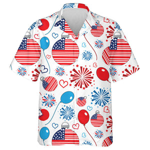 Xmas Hanging Ornaments With Fireworks 4th Of July Hawaiian Shirt, Hawaiian Shirt Gift, Christmas Gift