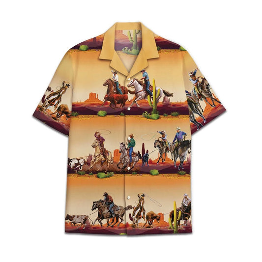 Team Roping Hawaiian Shirt, Hawaiian Shirt Gift, Christmas Gift