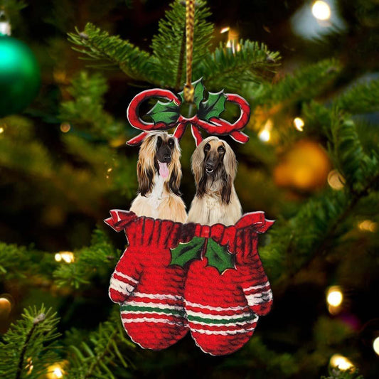 Afghan Hound Inside Your Gloves Christmas Holiday-Two Sided Christmas Plastic Hanging Ornament, Christmas Gift, Christmas Decoration