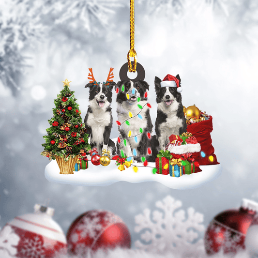 Collie Christmas Ornament, Christmas Shape Ornament, Happy Christmas Ornament, Christmas Gift, Christmas Decoration