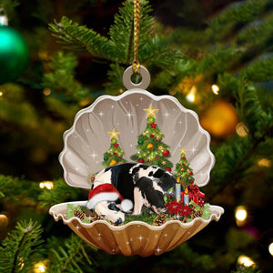 Cute Great Dane Sleeping in Pearl Dog Christmas Ornament Flat Acrylic, Pet Love Gift, Christmas Ornament, Christmas Gift