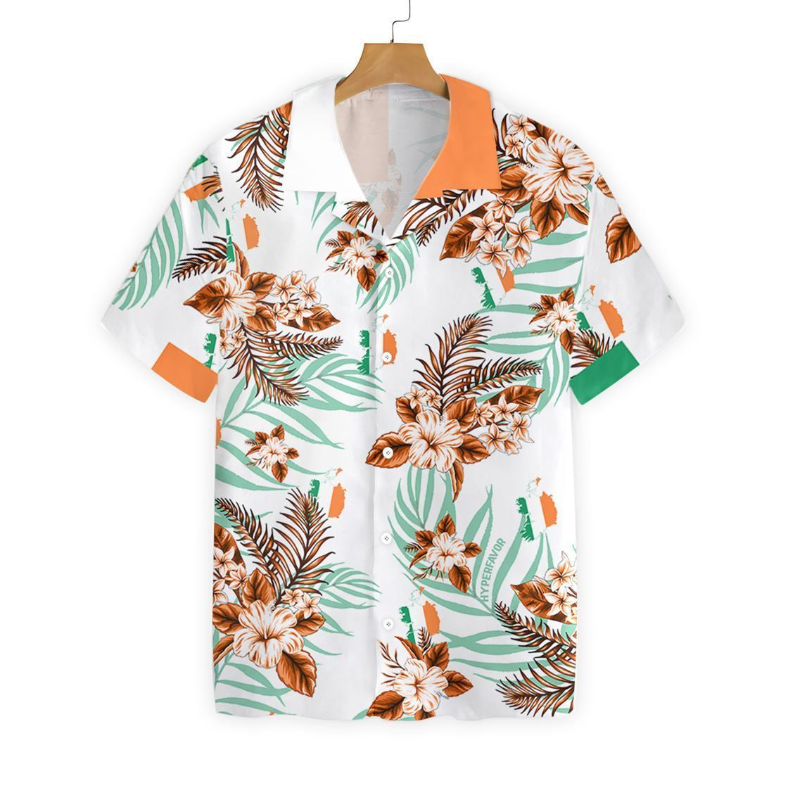 Ireland Proud With White Background Pattern Hawaiian Shirt, Hawaiian For Gift
