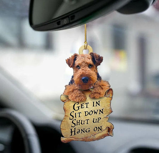 Airedale Terrier get in two sided ornament, Christmas Gift, Christmas Decoration