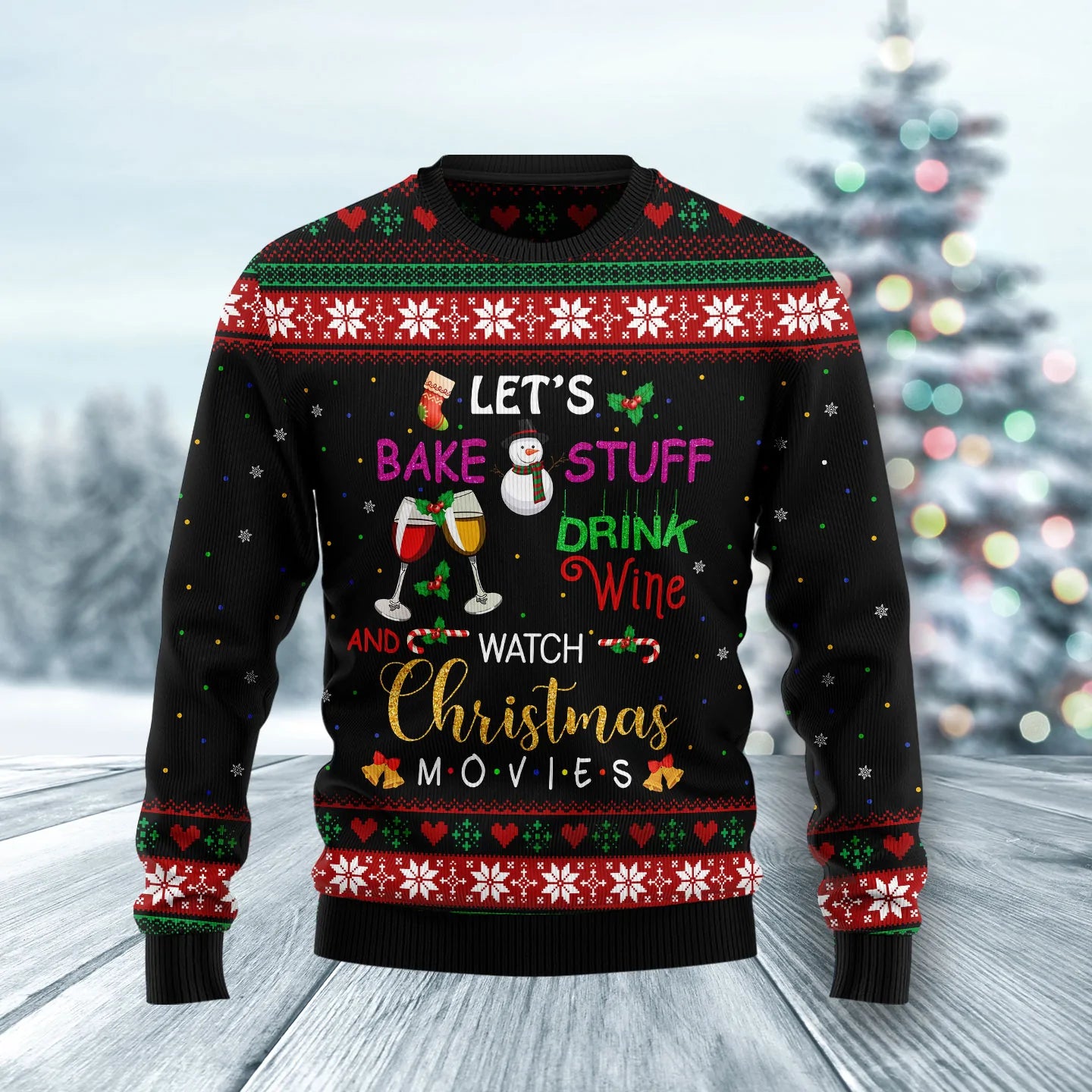 Drink wine and watch christmas movies Ugly Christmas Sweater,Christmas Ugly Sweater,Christmas Gift,Gift Christmas 2024
