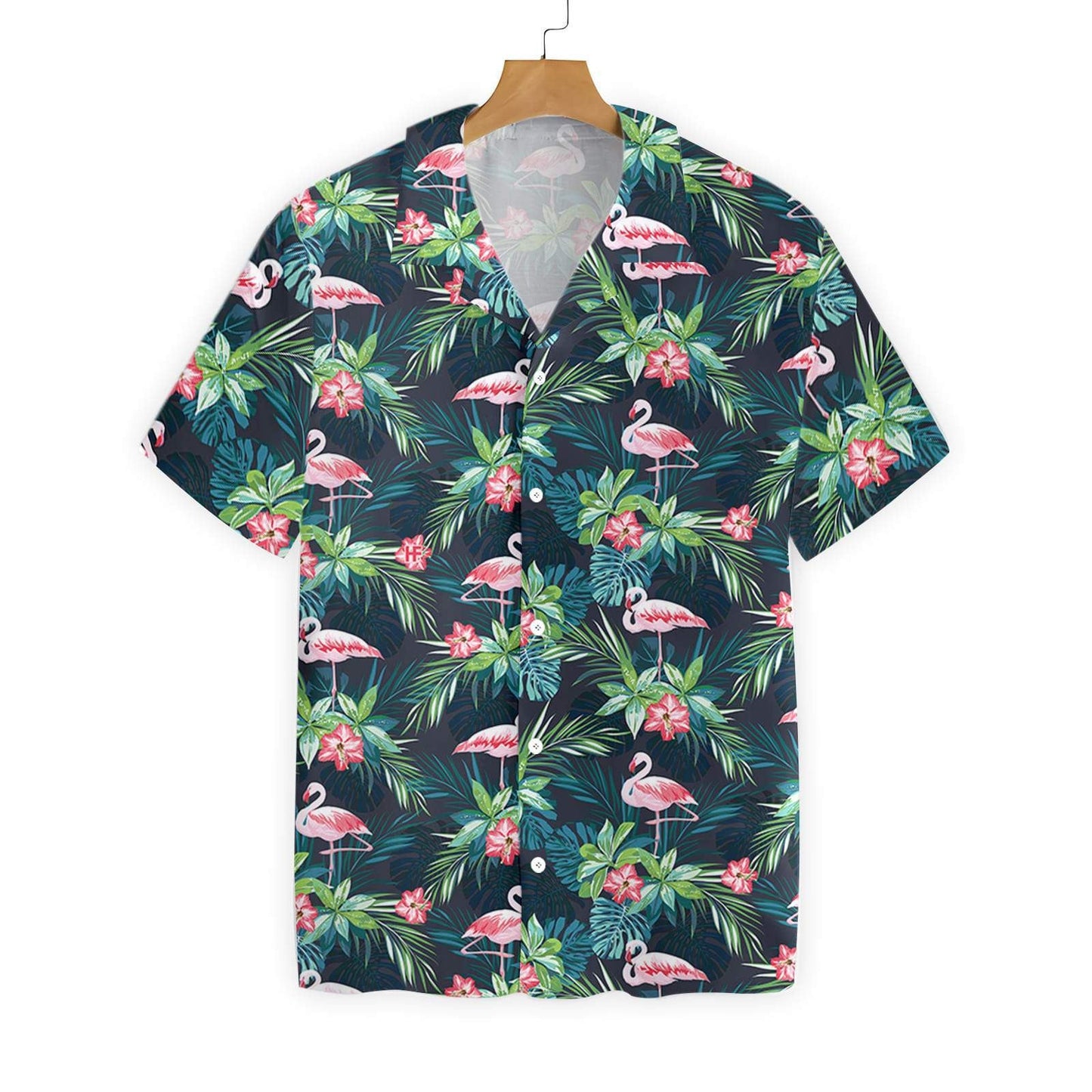 Flamingo In Deep Tropical Forest Hawaiian Shirt, Hawaiian Shirt Gift, Christmas Gift