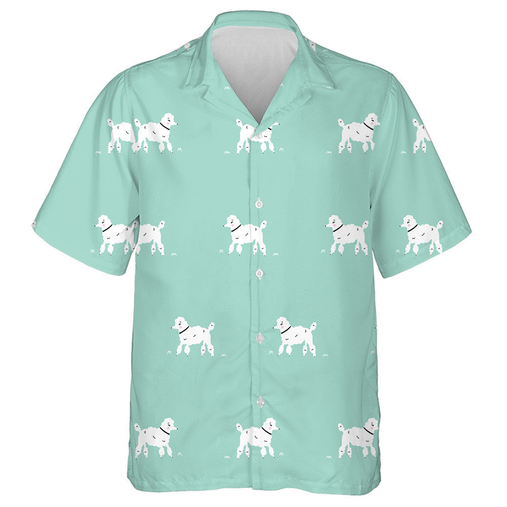 Cartoon White Dog Retro Hipster Poodle Dog Hawaiian Shirt, Hawaiian Shirt Gift, Christmas Gift