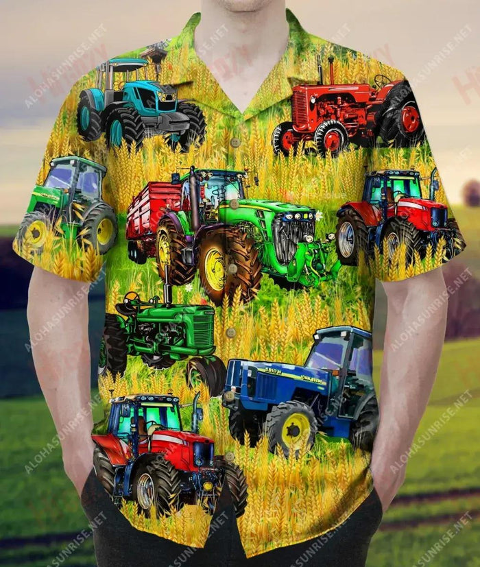 Born To Drive Tractors Forced Go To School Unisex Short Sleeve Shirt Hobbies Hawaiian T Shirts Tactical Hawaiian Shirt Hawaiian Shirts For Men,Hawaiian Shirt Gift, Christmas Gift