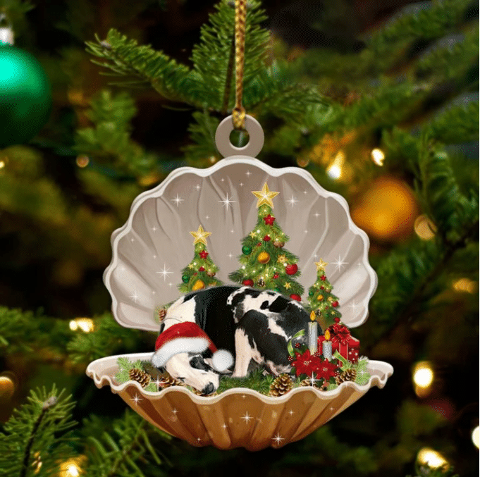 Cute Great Dane Sleeping in Pearl Dog Christmas Ornament Flat Acrylic, Pet Love Gift, Christmas Ornament, Christmas Gift