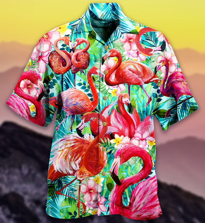 Flamingo Love Pink - Hawaiian Shirt_ Hawaiian Shirt Gift, Christmas Gift