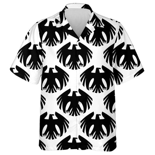 Black Eagles With Raised Wings And Turned Head Hawaiian Shirt, Hawaiian Shirt Gift, Christmas Gift