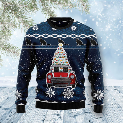 Black Cat Meowy Catmas Ugly Christmas Sweater, Christmas Ugly Sweater,Christmas Gift,Gift Christmas 2022
