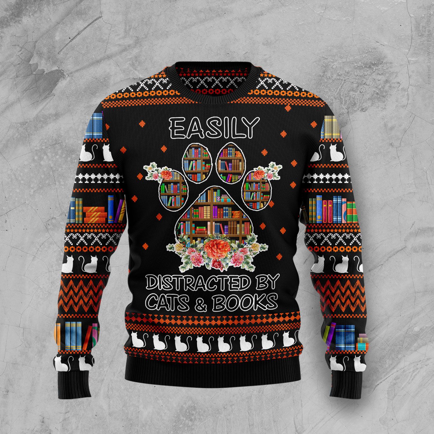 Cat And Books Ugly Christmas Sweater, Christmas Ugly Sweater,Christmas Gift,Gift Christmas 2022
