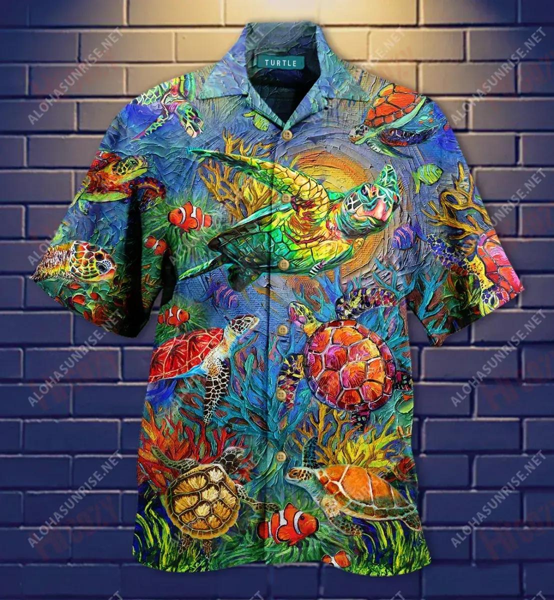 Have A Turtley Awesome Day Short Hawaiian Shirt Vacation Tropical Shirts Vintage Hawaiian Shirts Funny Hawaiian Shirts, Hawaiian Shirt Gift, Christmas Gift