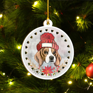 Merry Xmas Beagle Ornament Set, Merry Woofmas Ornament Set, Funny Xmas Ornament Family Gift Idea For Dog Lover