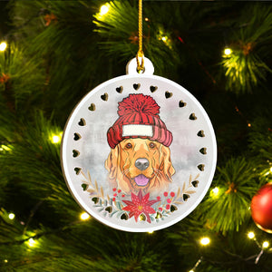 Merry Xmas Golden Retriever Ornament Set, Merry Woofmas Ornament Set, Funny Xmas Ornament Family Gift Idea For Dog Lover