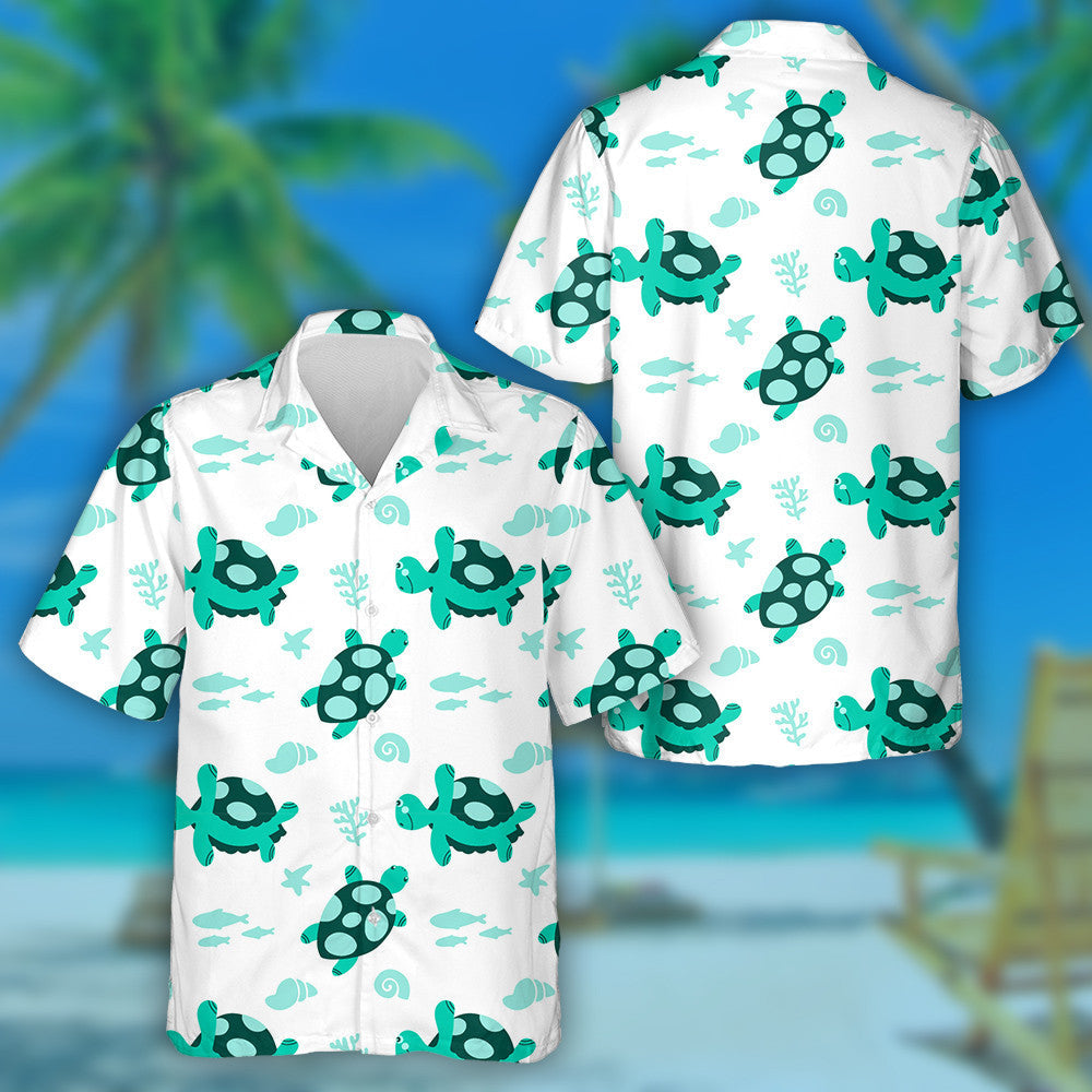 Ornament Silhouette Of Turtle With Seaweed Hawaiian Shirt,Hawaiian Shirt Gift, Christmas Gift