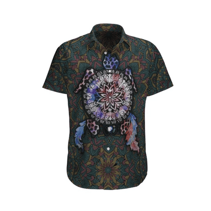 Circled Native America Watercolor Design Hawaiian Shirt, Hawaiian For Gift