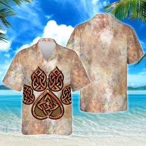 Texture Of Celtic Knot Paw Design Hawaiian Shirt,Hawaiian Shirt Gift, Christmas Gift