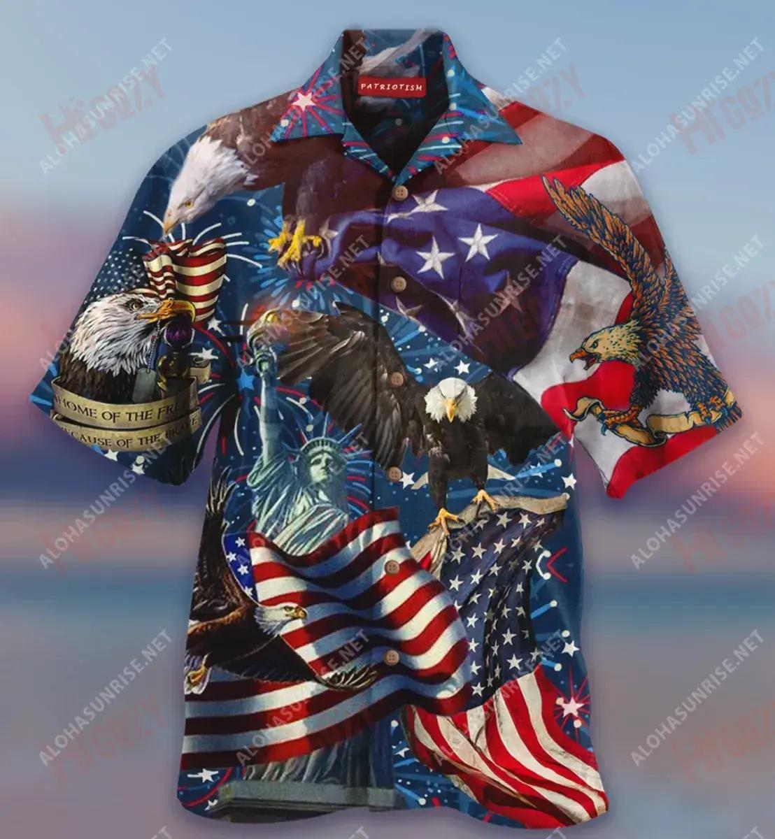 American Patriotic Eagle Short Short Sleeve Shirt Ocean Hawaiian T Shirts Best Hawaiian Shirts Hawaiian Shirt Pattern, Hawaiian Shirt Gift, Christmas Gift