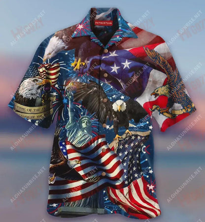 American Patriotic Eagle Short Short Sleeve Shirt Ocean Hawaiian T Shirts Best Hawaiian Shirts Hawaiian Shirt Pattern, Hawaiian Shirt Gift, Christmas Gift