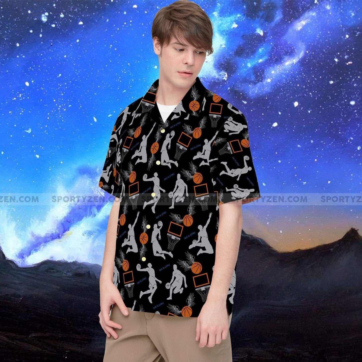 Basketball Player And Nice Scored Design Hawaiian Shirt, Hawaiian For Gift
