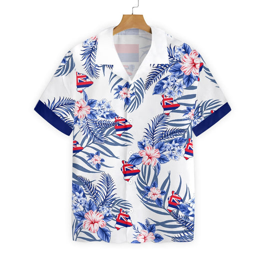 Hawaii Proud On White Background Pattern Hawaiian Shirt, Hawaiian For Gift