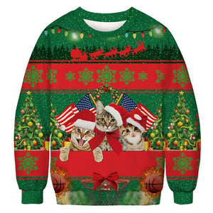 Funny Cat Ugly Christmas Sweater, Christmas 3D Sweatshirt, Gift Christmas 2024