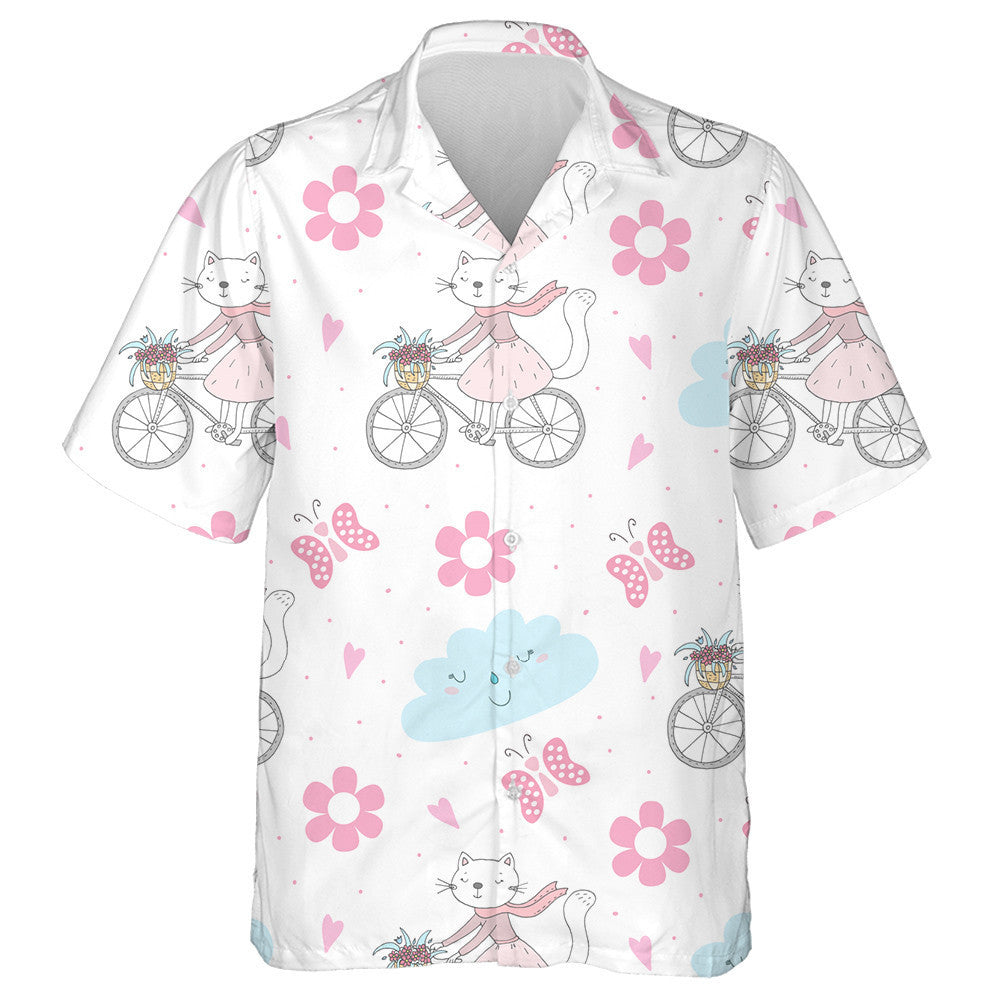 Cartoon Style Horse And Red Flowers Hawaiian Shirt, Hawaiian For Gift