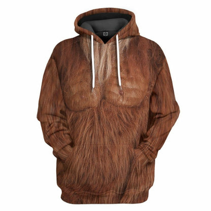 3D Bigfoot Costume Tshirt Hoodie Apparel