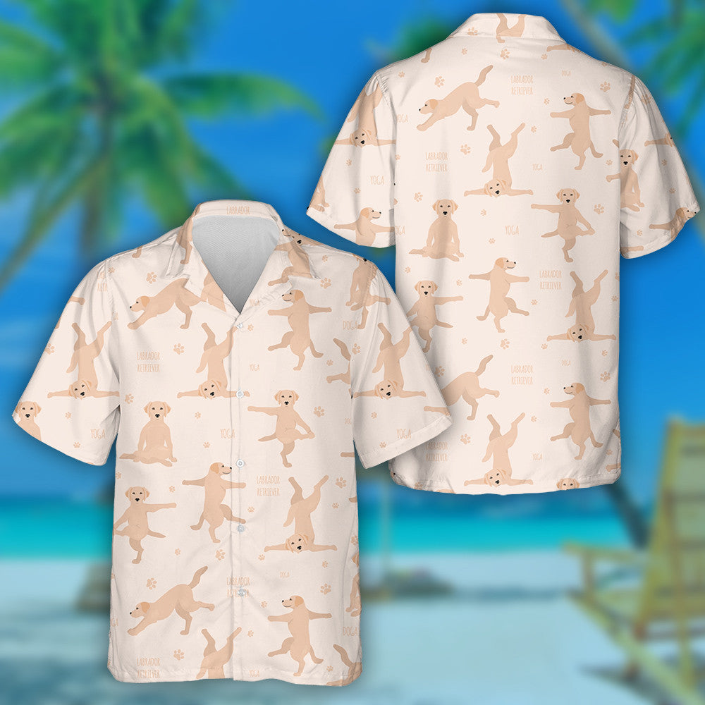 Labrador Retriever Yoga Dogs Poses And Exercises Hawaiian Shirt, Hawaiian Shirt Gift, Christmas Gift