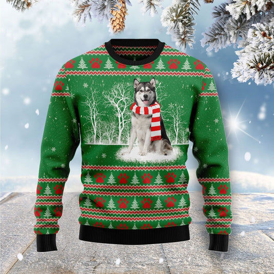 Alaskan Malamute Winter Tree Ugly Christmas Sweater, Christmas Ugly Sweater,Christmas Gift,Gift Christmas 2022