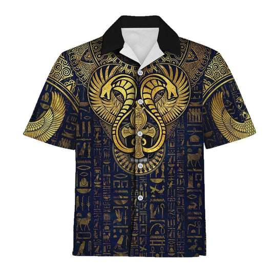 Golden Uraeus Awesome Background Design Hawaiian Shirt,Hawaiian Shirt Gift, Christmas Gift