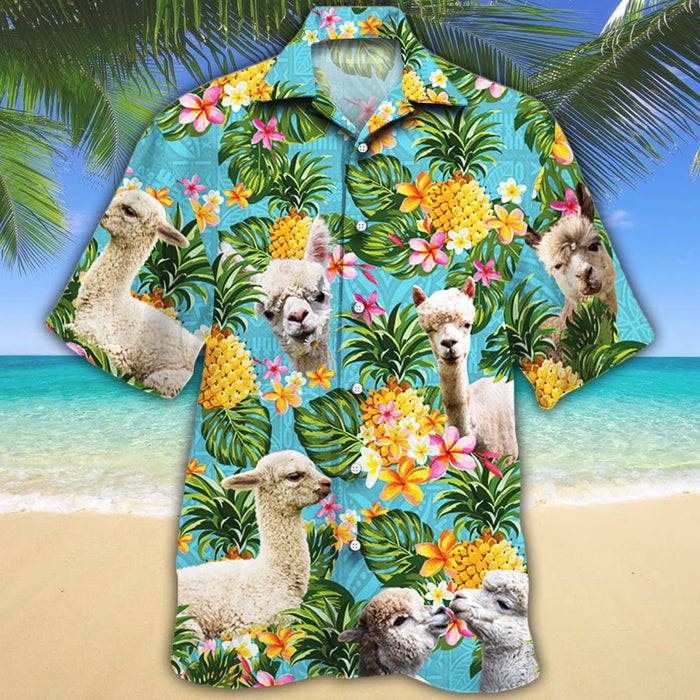 Alpaca Lovers Pineapple Hawaiian Shirt, Hawaiian Shirt Gift, Christmas Gift