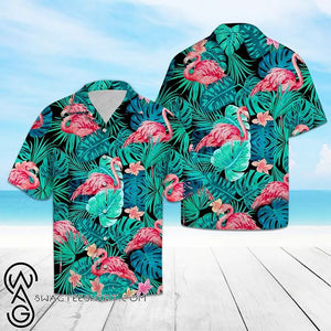 Flamingo Tropical Hawaiian Shirt – Maria_ Hawaiian Shirt Gift, Christmas Gift