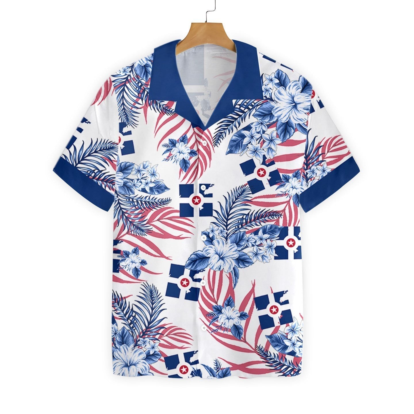 Indianapolis Proud On White Background Pattern Hawaiian Shirt, Hawaiian For Gift