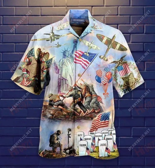 Memorial Veterans American Short Hawaiian Shirt Vacation Tropical Shirts Vintage Hawaiian Shirts Hawaiian Shirts For Women, Hawaiian Shirt Gift, Christmas Gift