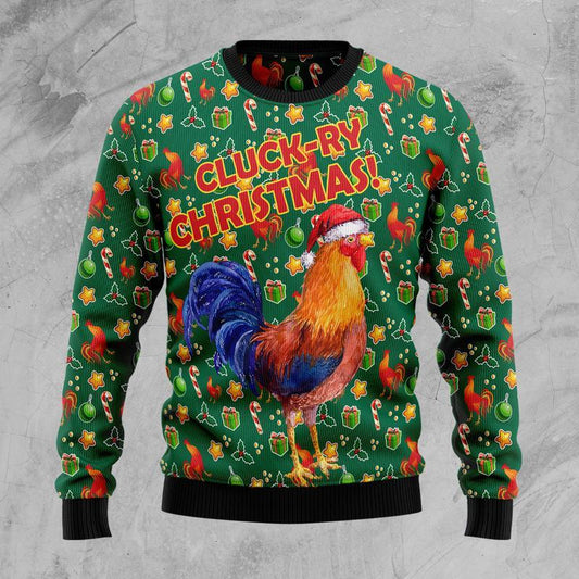Cluck-ry Christmas Ugly Christmas Sweater, Christmas Ugly Sweater,Christmas Gift,Gift Christmas 2022