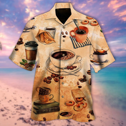 Good Vibes And Good Coffee Vintage Style Hawaiian Shirt, Hawaiian Shirt Gift, Christmas Gift