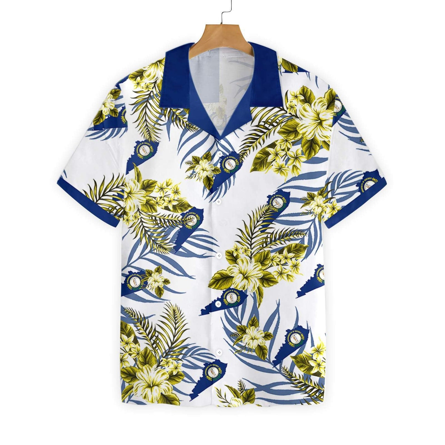 Kentucky Proud On White Background Pattern Hawaiian Shirt, Hawaiian For Gift