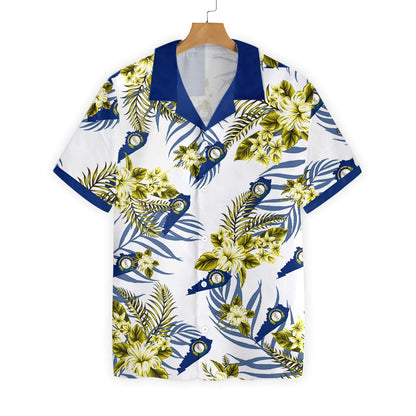 Kentucky Proud On White Background Pattern Hawaiian Shirt, Hawaiian For Gift
