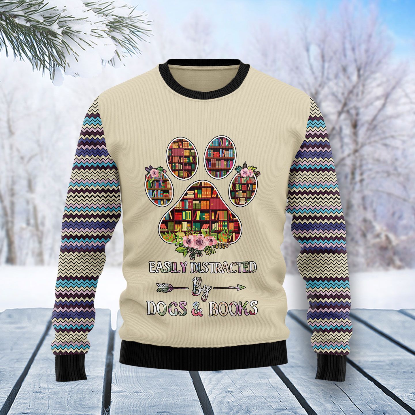 Book And Dogs Ugly Christmas Sweater, Christmas Ugly Sweater,Christmas Gift,Gift Christmas 2022